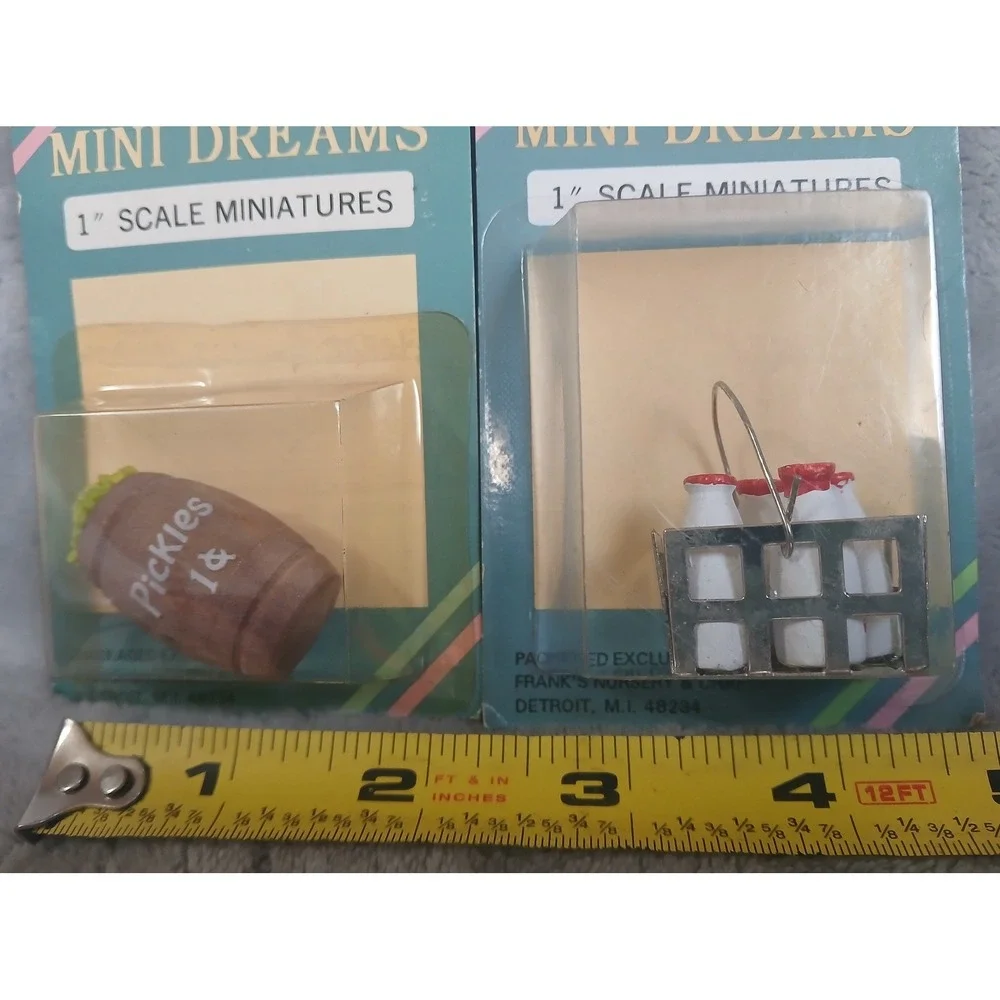 Franks Mini Dreams Vintage Dollhouse Miniatures Pickle Barrel Milk Crate‎